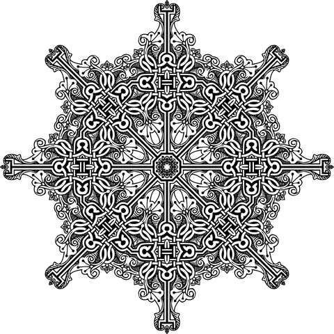 Vintage Symmetric Mandala Coloring Page